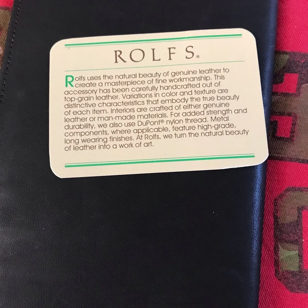 NWOT! Men’s Rolfs Brand Black Leather Wallet/Cardholder